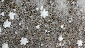 After breakfast we went outside to shovel snow. As I was putting out snow melt I noticed small snow flakes. I thought it was so clever that it came out in the shape of flakes. Then I realized these were actual snowflakes from the sky. So cool!